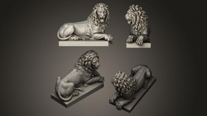Figurines lions tigers sphinxes (STKL_0098) 3D model for CNC machine